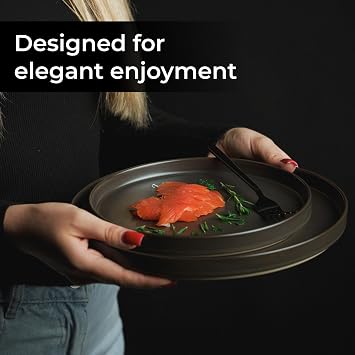 MIAMIO - Plate Set/Set of 4 Ceramic Side Plates - Sierra (Basalt)