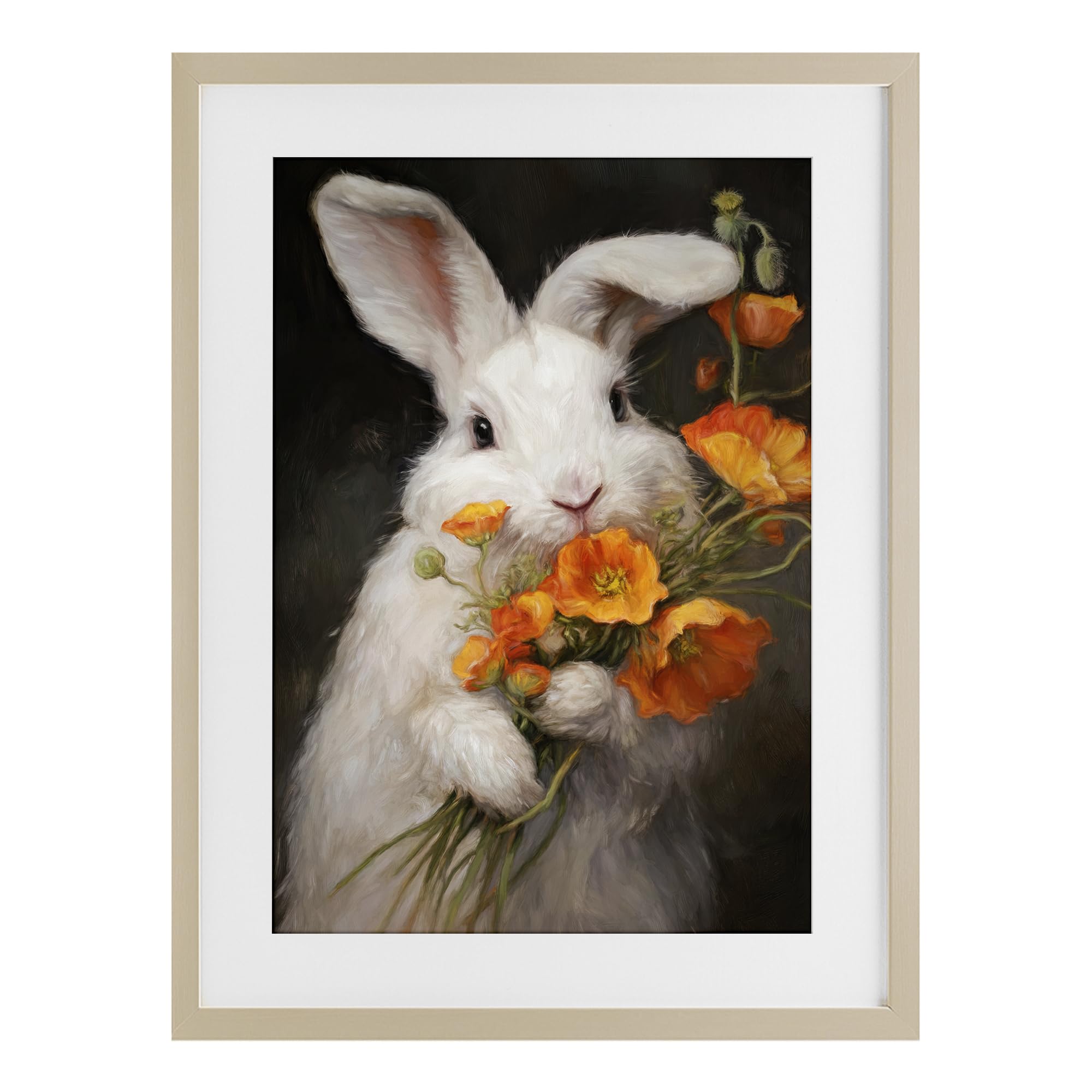 'Floppy Loves Her Poppies'| Framed Print Under Glass