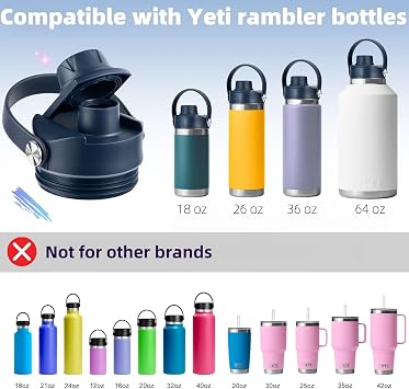 Straw Lid and Spout Lid for Yeti Rambler 26 oz 36 oz 18 oz 46 oz 64 oz Water Bottles, Replacement Caps