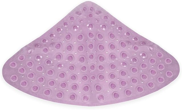 Corner Shower Mat | Slip Resistant Mats for Shower | Anti-Slip Floor Mat | Shower Accessories | Safety Mats | Pukkr (Purple)