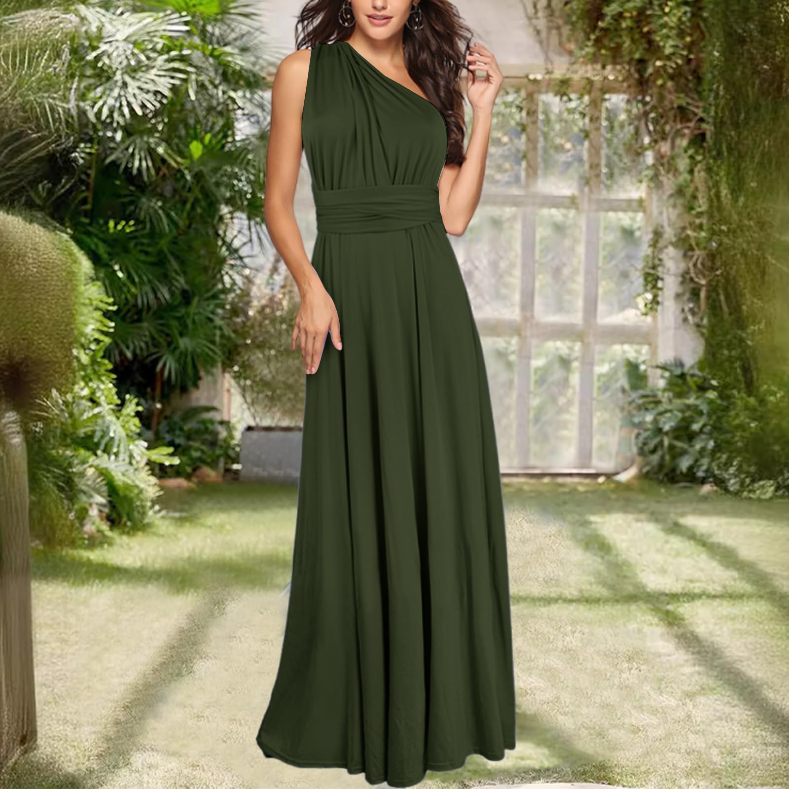 Abendkleid Lang Damen Multi-tragen Ärmelloses Langes Kleid Sexy Rückenfreies Bandage Wickelkleid Schulterfrei Bodenlang Cocktailkleid Sommerkleid Festlich Brautjungfernkleider Party Ballkleid