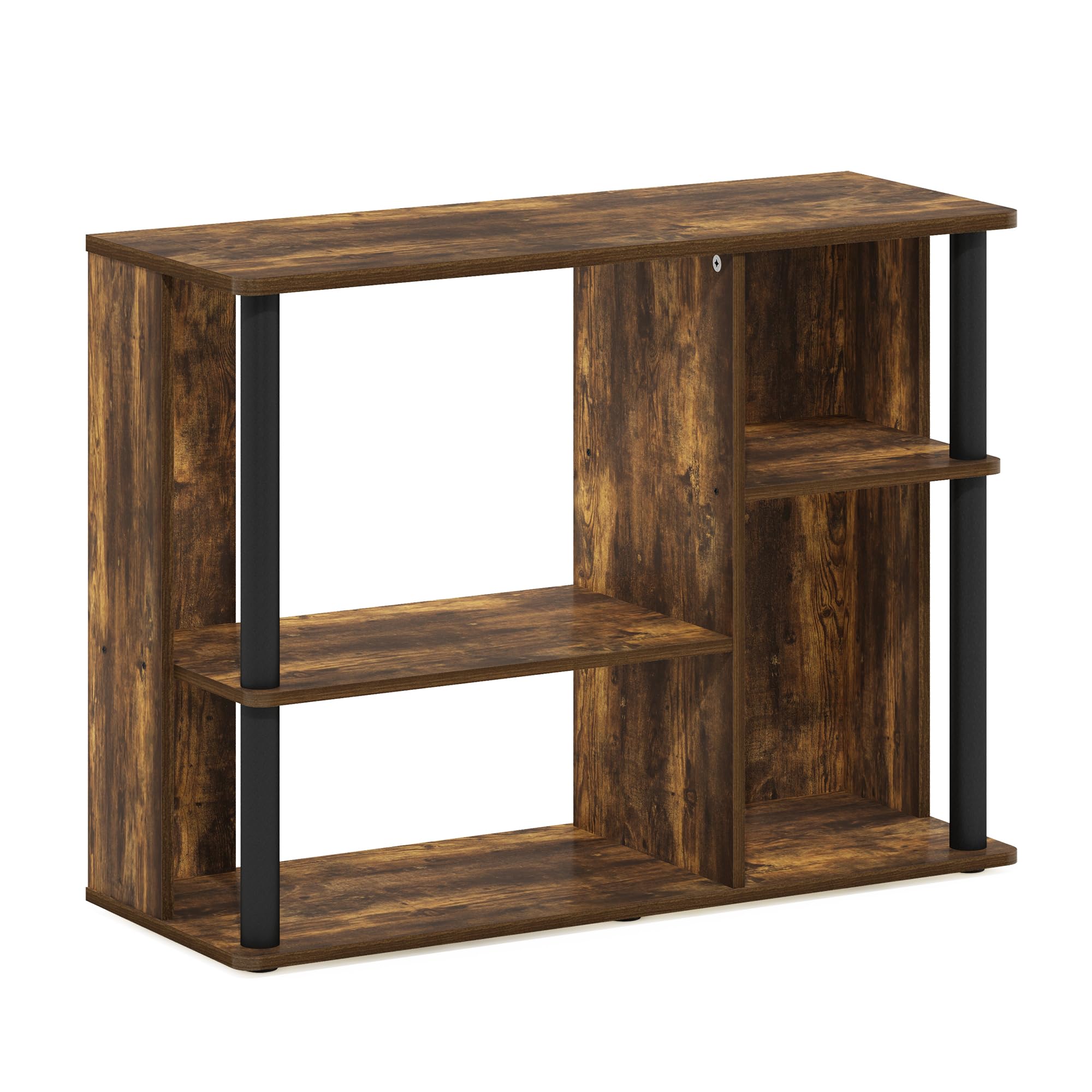 Furinno 22144Apbk Szafka pod Telewizor, Drewno Inżynieryjne, Amber Pine/Black, 29.79 x 80.01 x 60.1 cm
