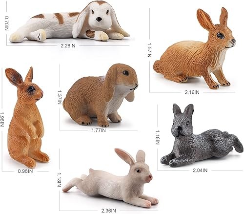 Miniatura 6 de LC JoyCre Figura de conejo, 6 unidades, juguetes de conejito para niños, decoración de pasteles, decoración de pasteles, suministros de fiesta de