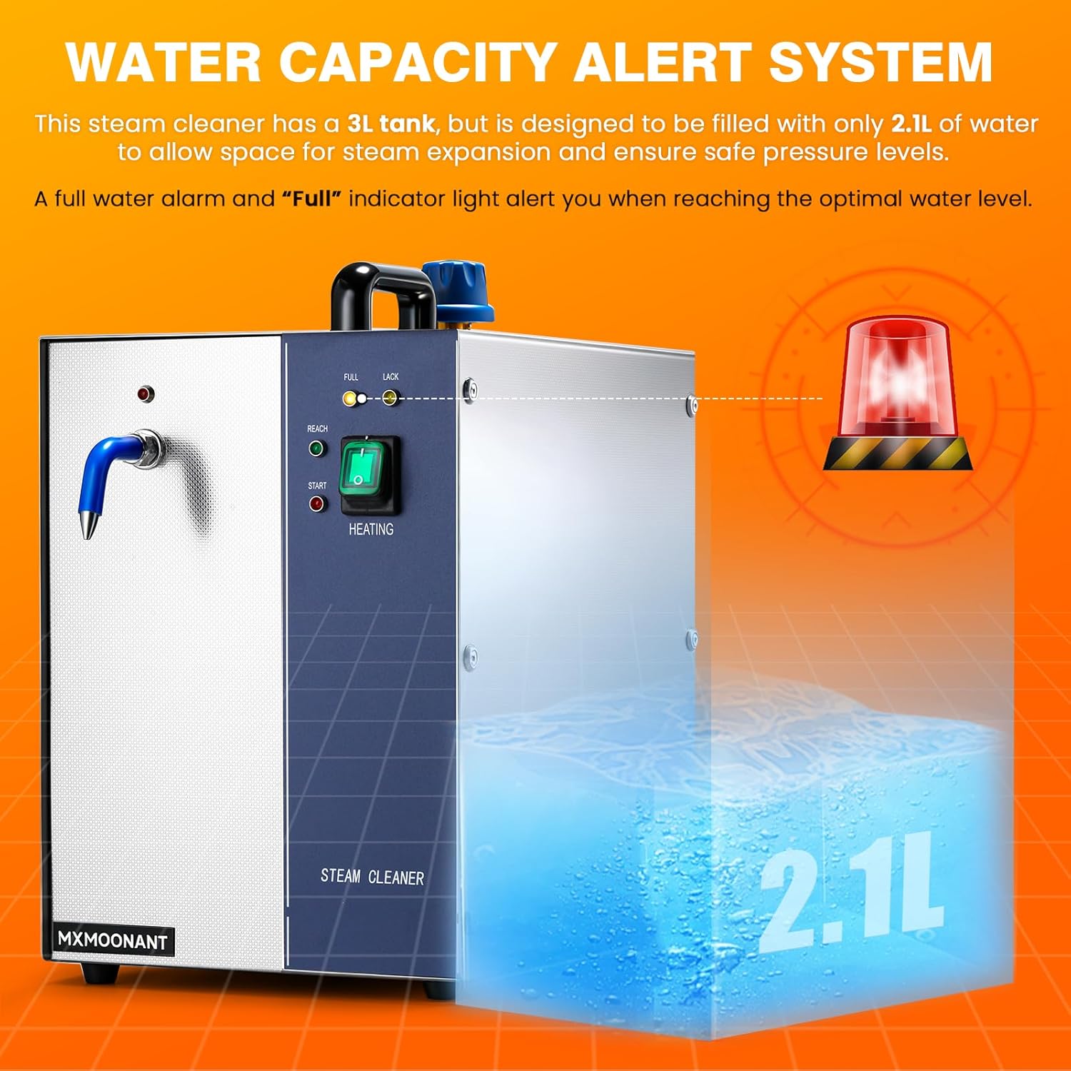 Mxmoonant Jewelry Steam Cleaner 3L/0.8 gal(2.1L Liquid Capacity), 120°C/248℉ High-Pressure, 25-Min Heat Up w/Tweezers, Fine Mesh Strainer, Towel, Professional for Cleaning Silver, Gold, Gem, Diamond