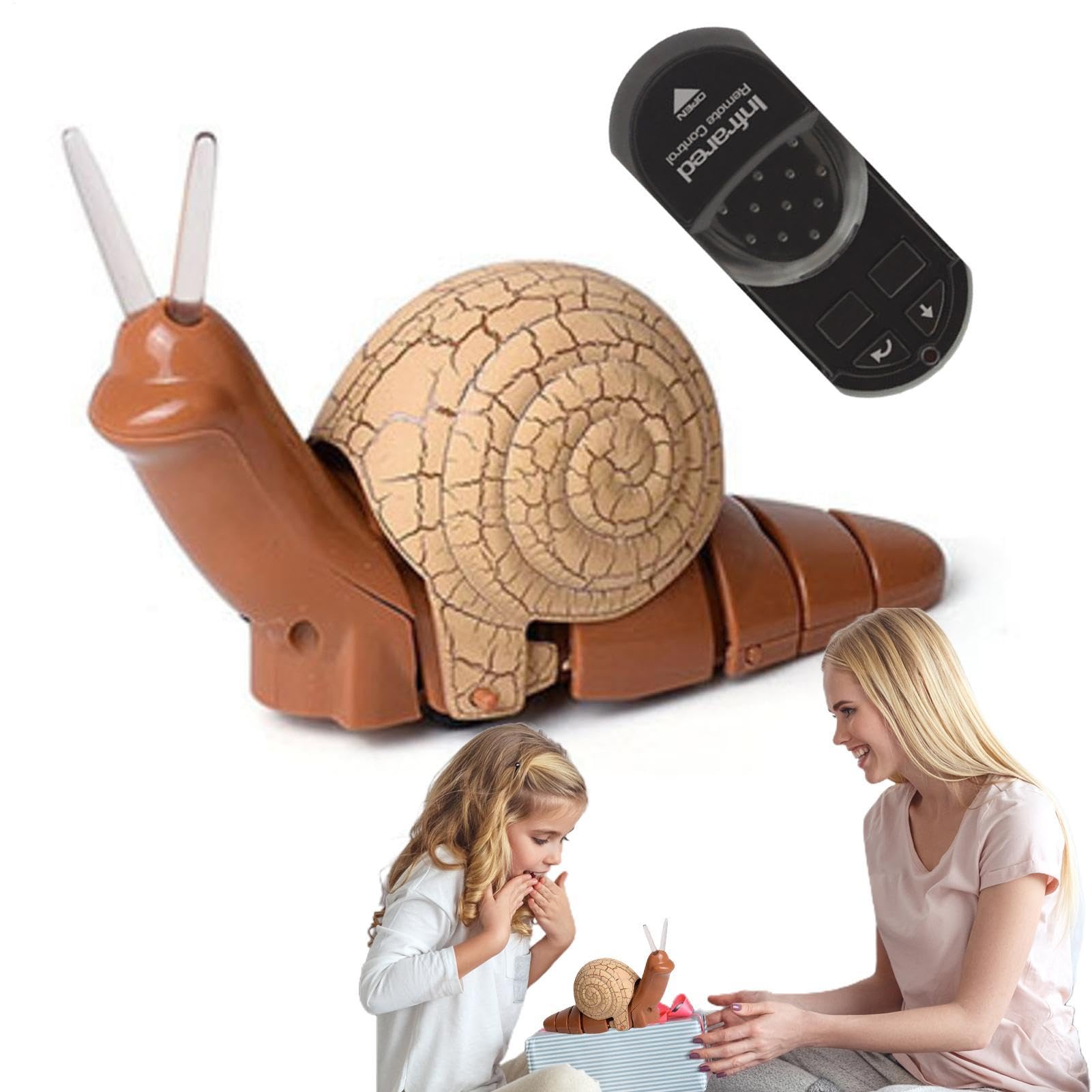 Escargot télécommandé – Jouet boostant Les fonctionnalités RC | Animal électronique Rampant réaliste | Jouet interactif sûr pour Animaux de Compagnie pour , pour noël, Halloween, Cadeau