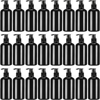 24 Pcs Empty Plastic Pump Bottles 8oz Refillable Lotion Pump Bottle Containers with Black Dispenser for Shampoo, Conditioner, Face Cream, Massage Oil, Liquid Soap