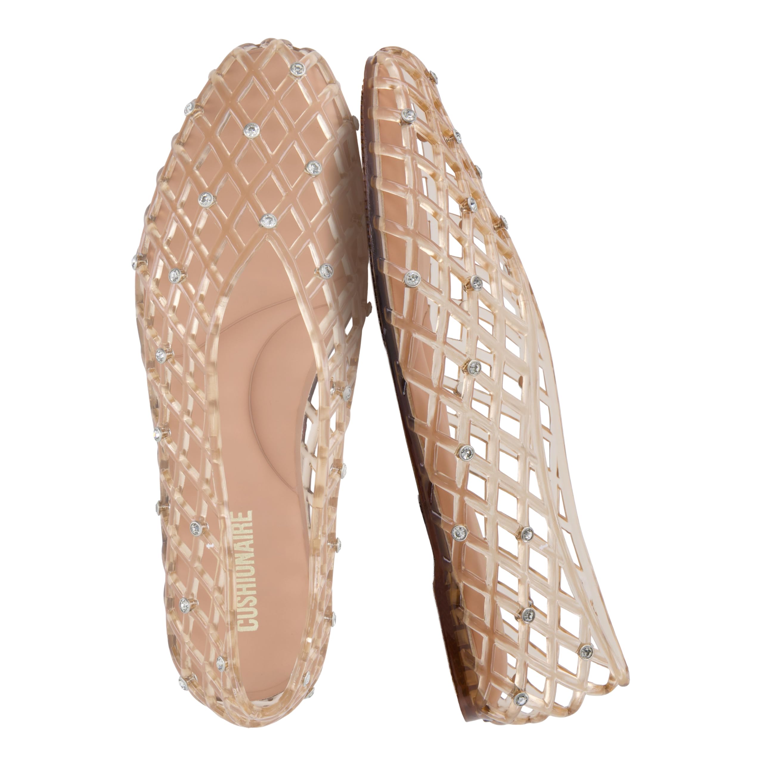 CUSHIONAIRE Sweets Ballet Jelly Flats for Women with Crystal Details