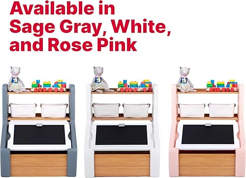 Miniatura 6 de Step2 Harmony - Caja de almacenamiento de juguetes, madera y plástico, estantes para libros, contenedor de almacenamiento de juguetes con tapa de