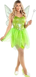 Green Fairy Dress, Womens Fairy Costume With Wings, Bell Costume Women, ...