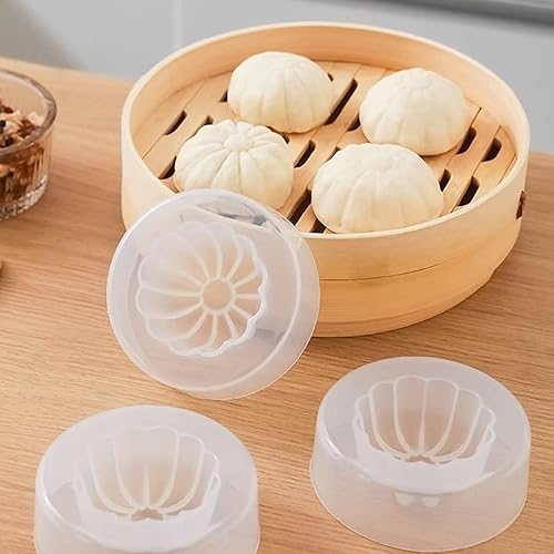 Miniatura 3 de 10 piezas de Baozi hechas a mano, estilo chino, antiadherente, relleno al vapor, molde para hacer bollos hechos a mano para hacer bollos para el