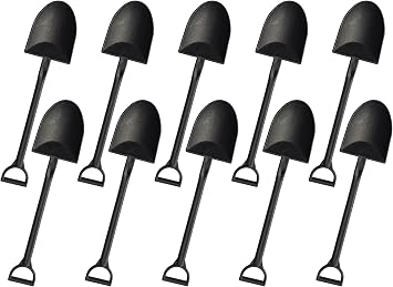 OaaXbbECco Novelty Mini Shovel Shape Spoons Cute Disposable Plastic Dessert Spoons 50