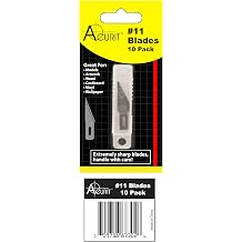 Acurit Precision Cutter Hobby Craft Blade Carving Art Utility Razor Blades Tool Scrapbooking Stencil - 10 Pack of Replacement Blades