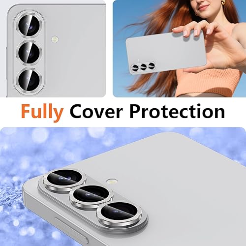Vista 628 de para Samsung Galaxy Z Flip 7 Protector de Lente de Cámara, Cubierta de Lente de Vidrio Templado con Anillo de Metal Individual, [Fuerte Adhesión] 1