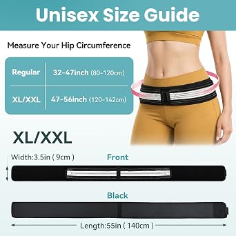 Sacroiliac SI Joint Hip Belt for Women & Men- Sciatica Pain Relief, Adjustable Lower Back Support Sciatica Pelvis Belt