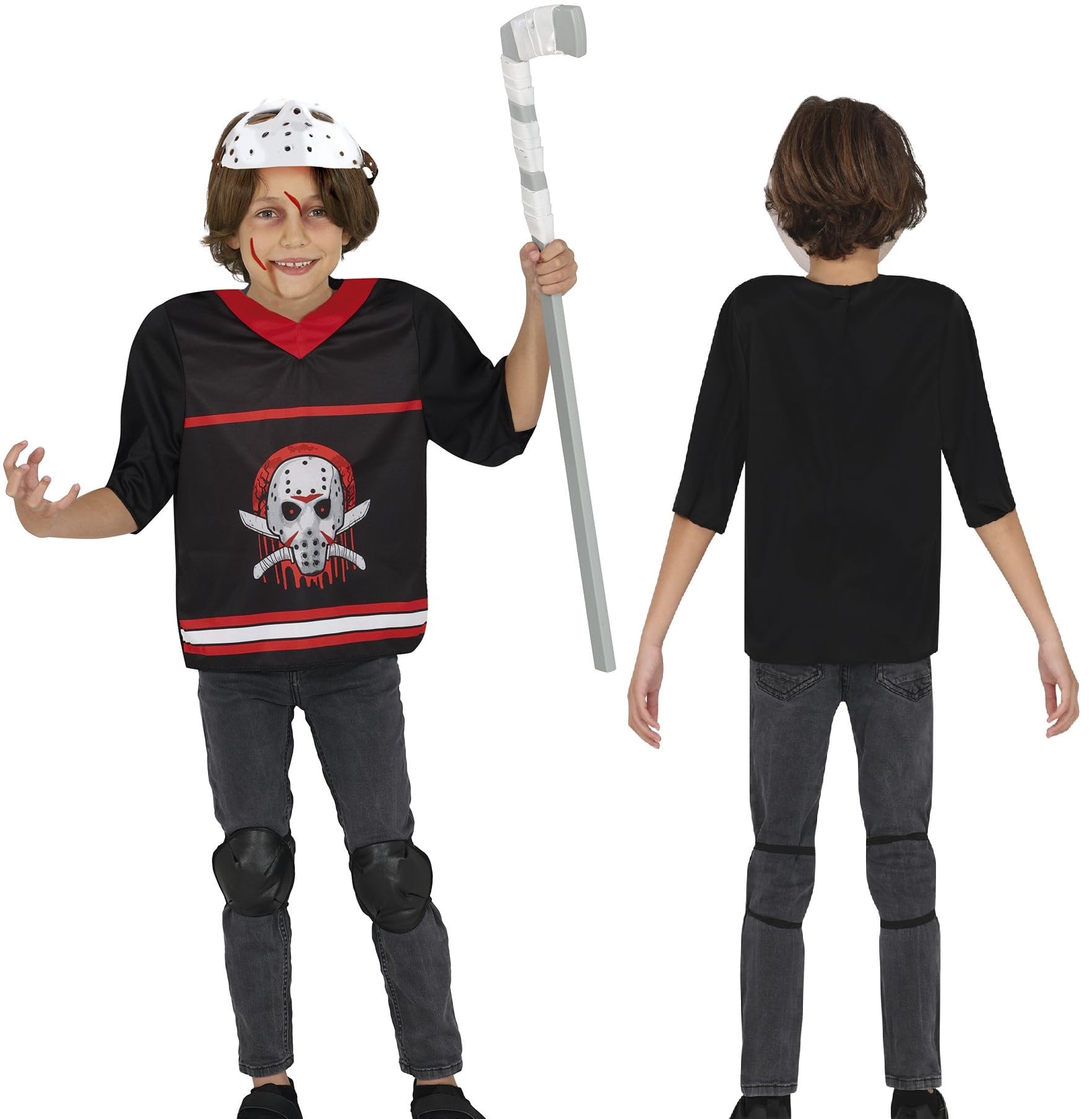 FIESTAS GUIRCA Hockey Assassin Boys Fancy Dress Costume - Killer Costume including Mask - Boys Halloween Costumes Age 5-6 Years