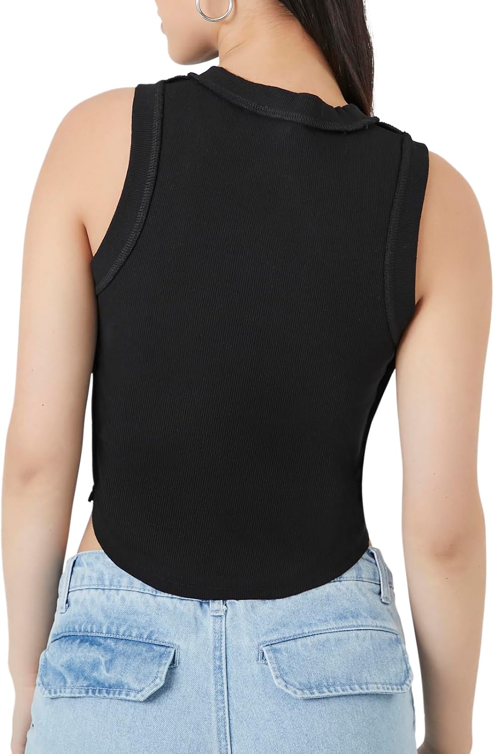 Forever 21 Womens Cropped Curved-Hem Tank Top - Image 3