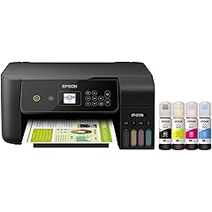 Epson EcoTank ET-2720 All-in-One Supertank Wireless Color Inkjet Printer for Home Office, Black - Print Scan Copy - 10.5 ppm, 5760 x 1440 dpi, Voice Activated, Borderless Photo Printing, Ethernet