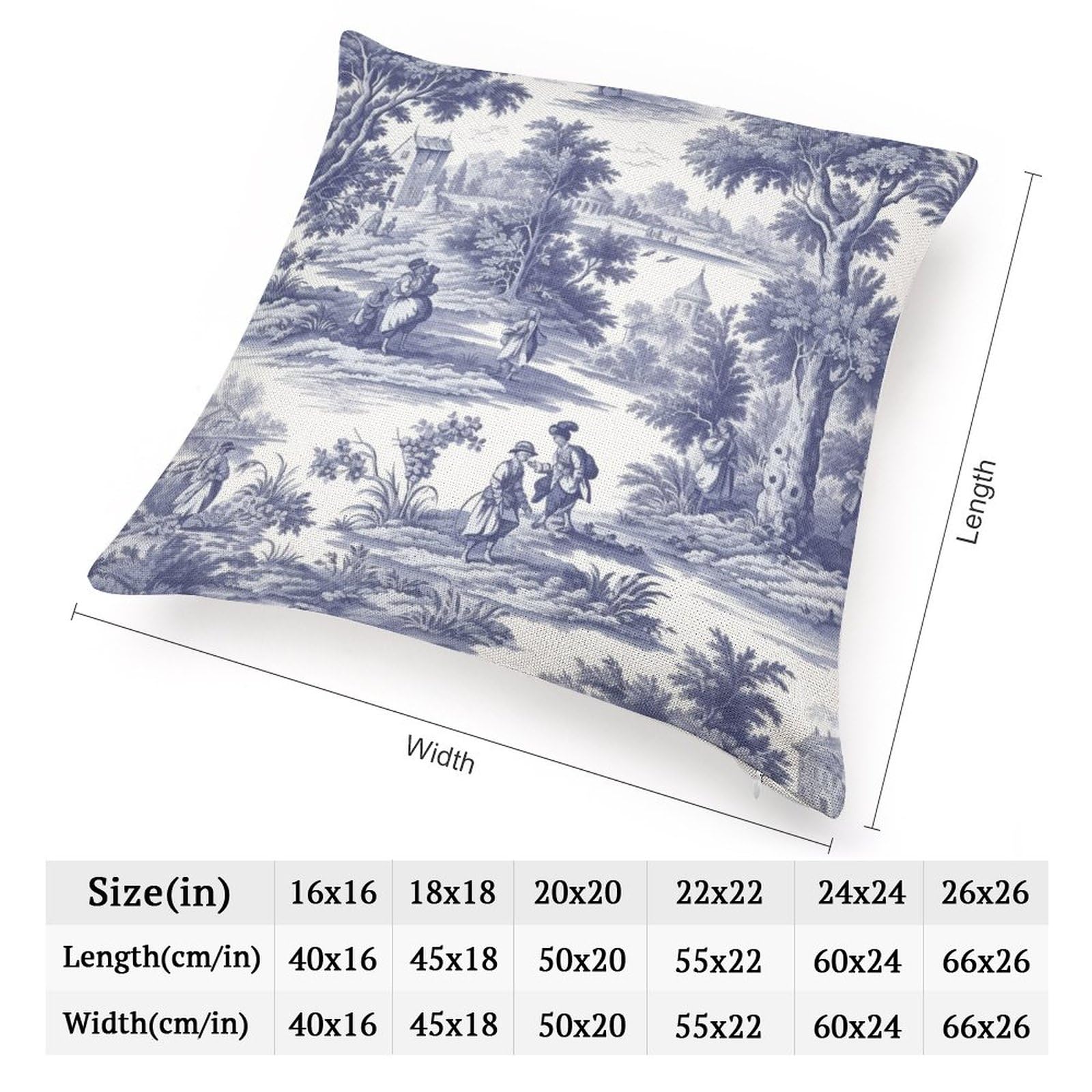 JIUZHEN Leinen-Kissenbezüge 50,8 X 50,8 Cm – Hellblau, Gewaschene Optik, 2er-Set Mit Reißverschluss