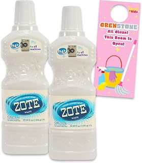 Zote Liquid Laundry Detergent 2 Pack - 2 x 1 Litre Bottles, Unscented, White, Plus Door Hanger