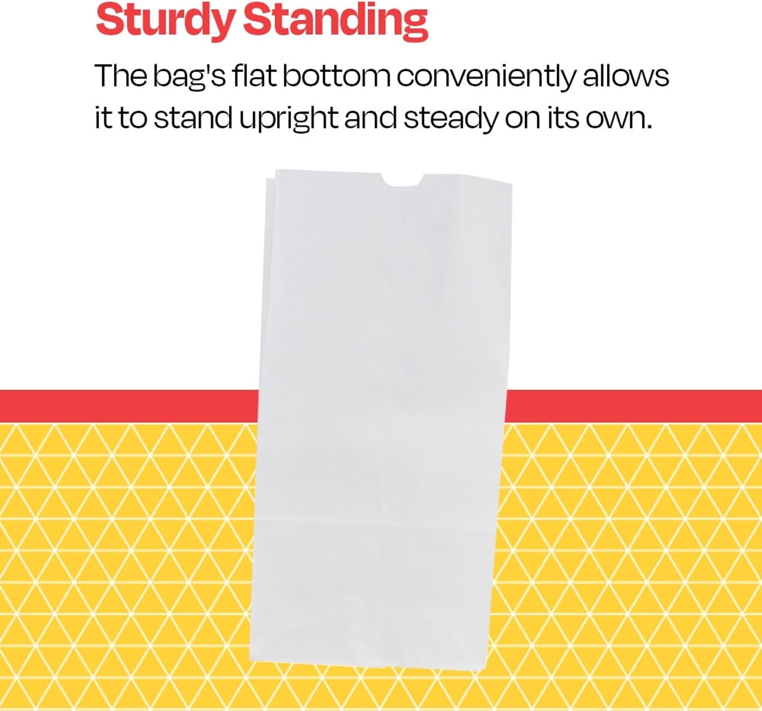 School Smart Paper Bag, Flat Bottom, 7 x 13 Inches, White, Pack of 50