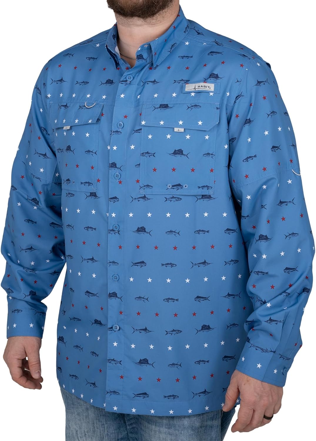 HABIT Men's Fourche Mountain Long Sleeve River Guide Fishing Shirt - UPF 40+ UV Protection - Image 2