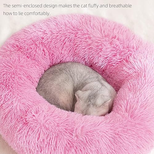 Miniatura 3 de Warm pet kennel, cat bed, donuts, dog house mat, pet bed, suitable for small and medium- sized cats and dogs with fluffy, soft and warm bed sleeping