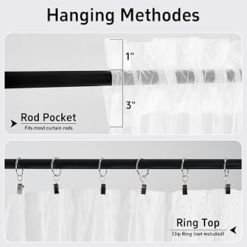 GFCC White Voile Curtains 45 Drops 2 Panels, Net Curtains for Windows