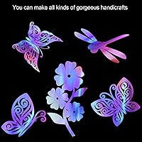 Vista 8 de Outus Película de celofán iridiscente de celofán arcoíris, decoración de manualidades para cestas de regalo, suministros de mariposas de hadas