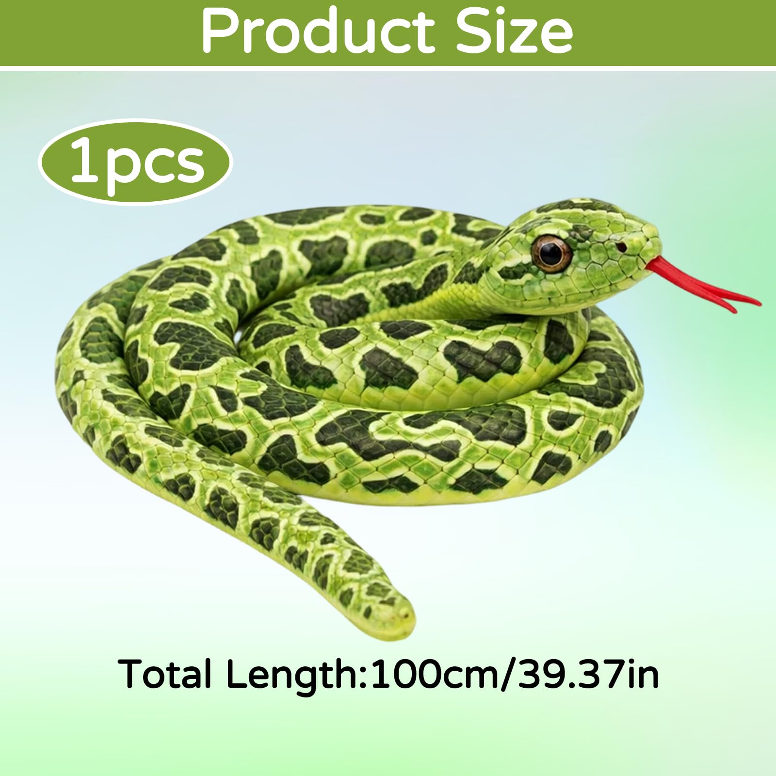 QyueQyat Snake Teddy, Toy Snake Plush - Image 2