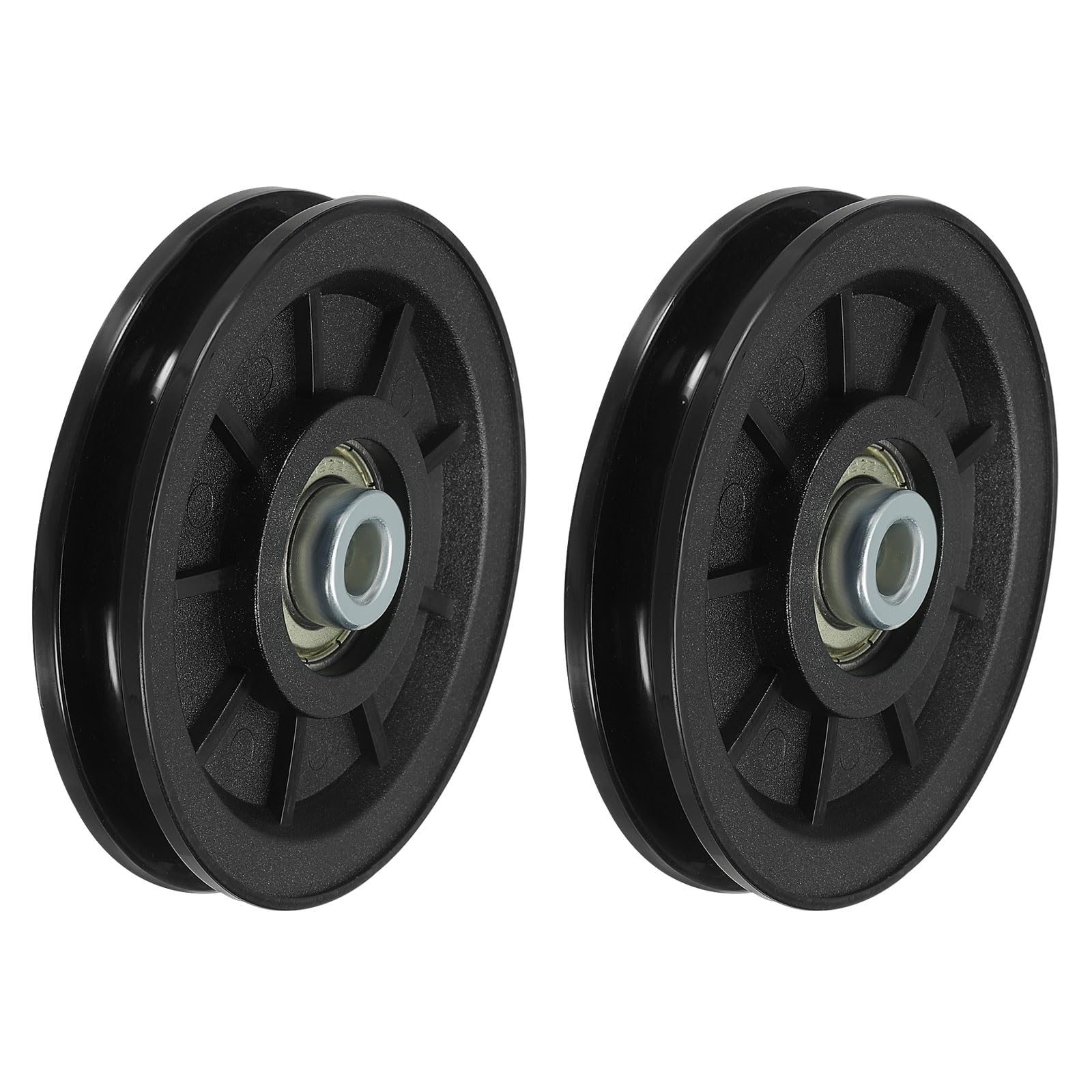 PATIKIL Polea De Rodamiento Universal 100mm/3.9", 2 Piezas Polea De Nylon Para Rodamiento De Elevación Para Equipo De Gimnasio Máquina De Cable