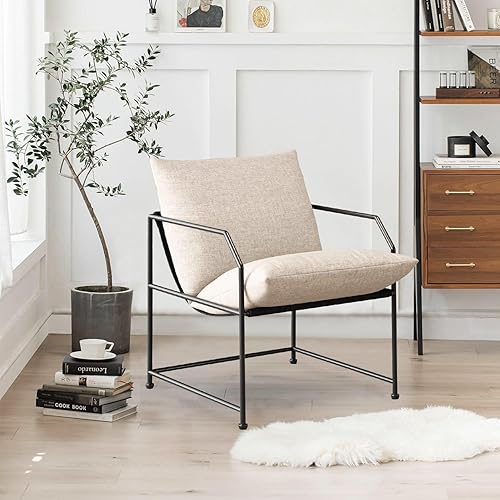 Miniatura 8 de Silla decorativa, sillas de sala de estar, juego de 2 cómodas sillas de lectura para dormitorio, silla de salón tapizada, moderna de mediados de