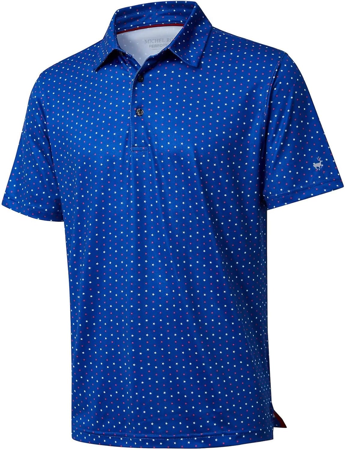 Mens Golf Shirts Short Sleeve Moisture Wicking Dry Fit Print Performance Athletic Casual Golf Polo Shirts for Men