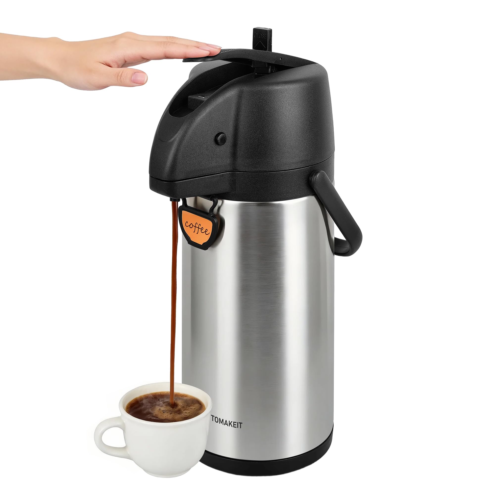 Airpot Coffee Dispenser Thermal with Pump,3L/102 Oz Insulated Stainless Steel Large Airpot Coffee Carafe Lever Action for Hot/Cold Water,Thermal Carafe for Hot Cocoa for Parties