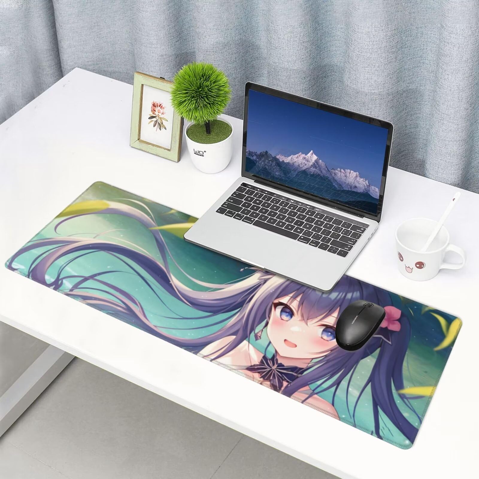 Tappetino Mouse, Tappetino Mouse Gaming Grande XXL 1500x800x3mm Tappetino Scrivania Mouse Pad, Base in Gomma Antiscivolo, Bordi Cuciti,Lavabile, Mousepad per Ufficio e Gaming (bellezza) R-498