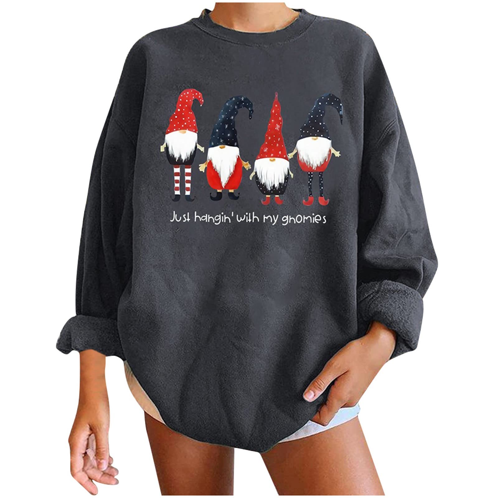 Ugly Christmas Sweater For Women Trendy Funny Santa Claus Cartoon