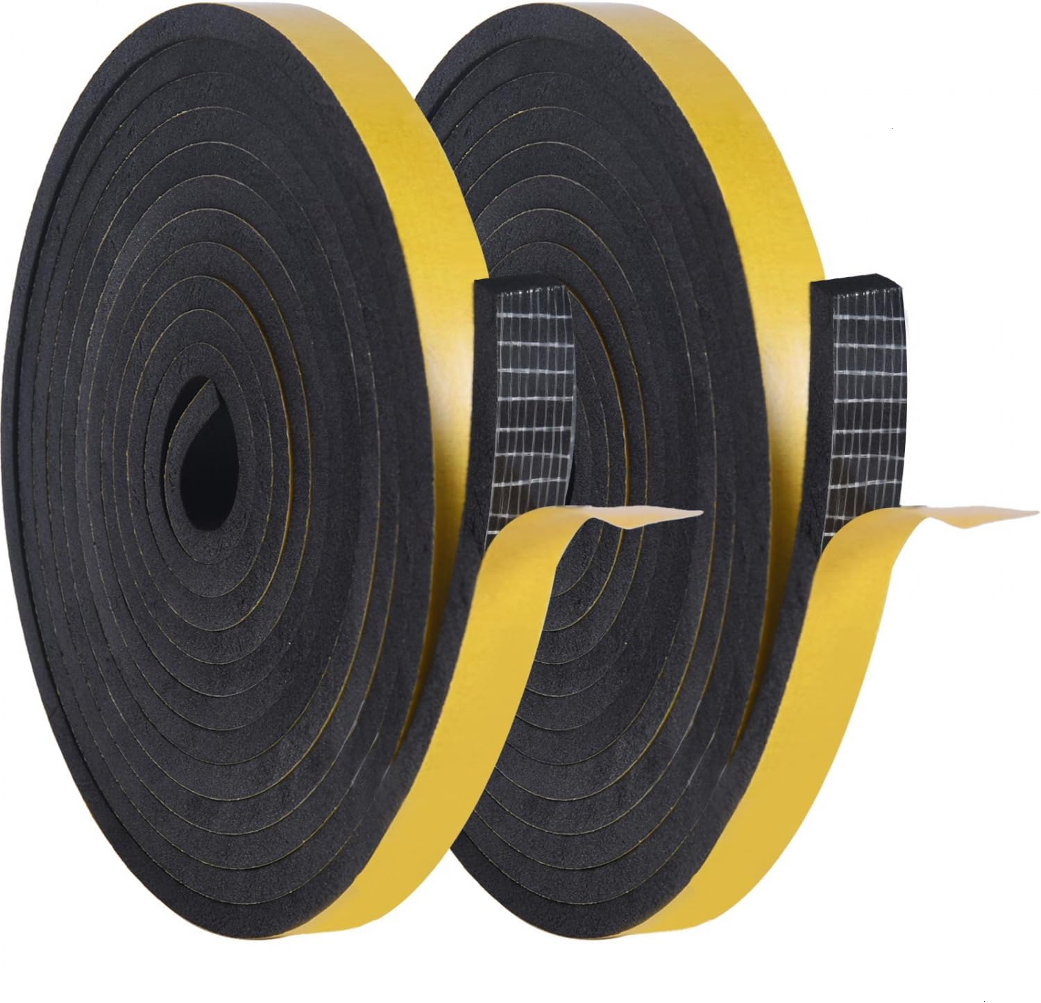 YoleShy Weather Stripping Door Seal Strip for Door Frame Block Air Weather Strip Reduce Noise High-Density Adhesive Foam Tape 1/2 Inch x 1/4 Inch x 26Ft