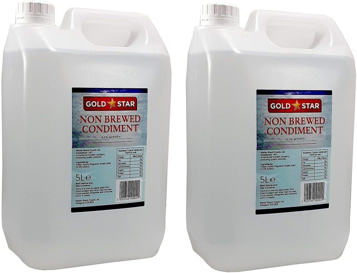 2 X 5 Litre Gold Star White Vinegar For Cleaning Pickling Marinating Cooking Food Grade White Vinegar Amazon Co Uk Grocery