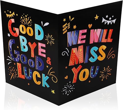 Divertida tarjeta de felicitación de trabajo con sobre, tarjeta de regalo de despedida de 11 x 17.3 pulgadas, práctica tarjeta de despedida de