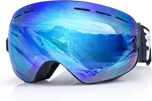 EXP VISION Snowboard Ski Goggles Men Women Youth, Anti Fog OTG Winter Snow Goggles Spherical Detachable Lens