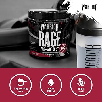 Warrior Rage Pre Workout Powder 392g High Strength Energy Supplement