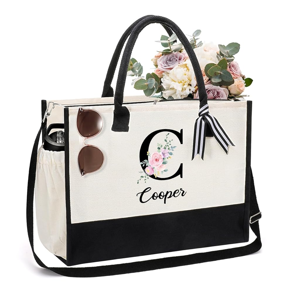 Floral Tote Ll Bean Personalized Tote Mom Ll Bean Tote Monogram