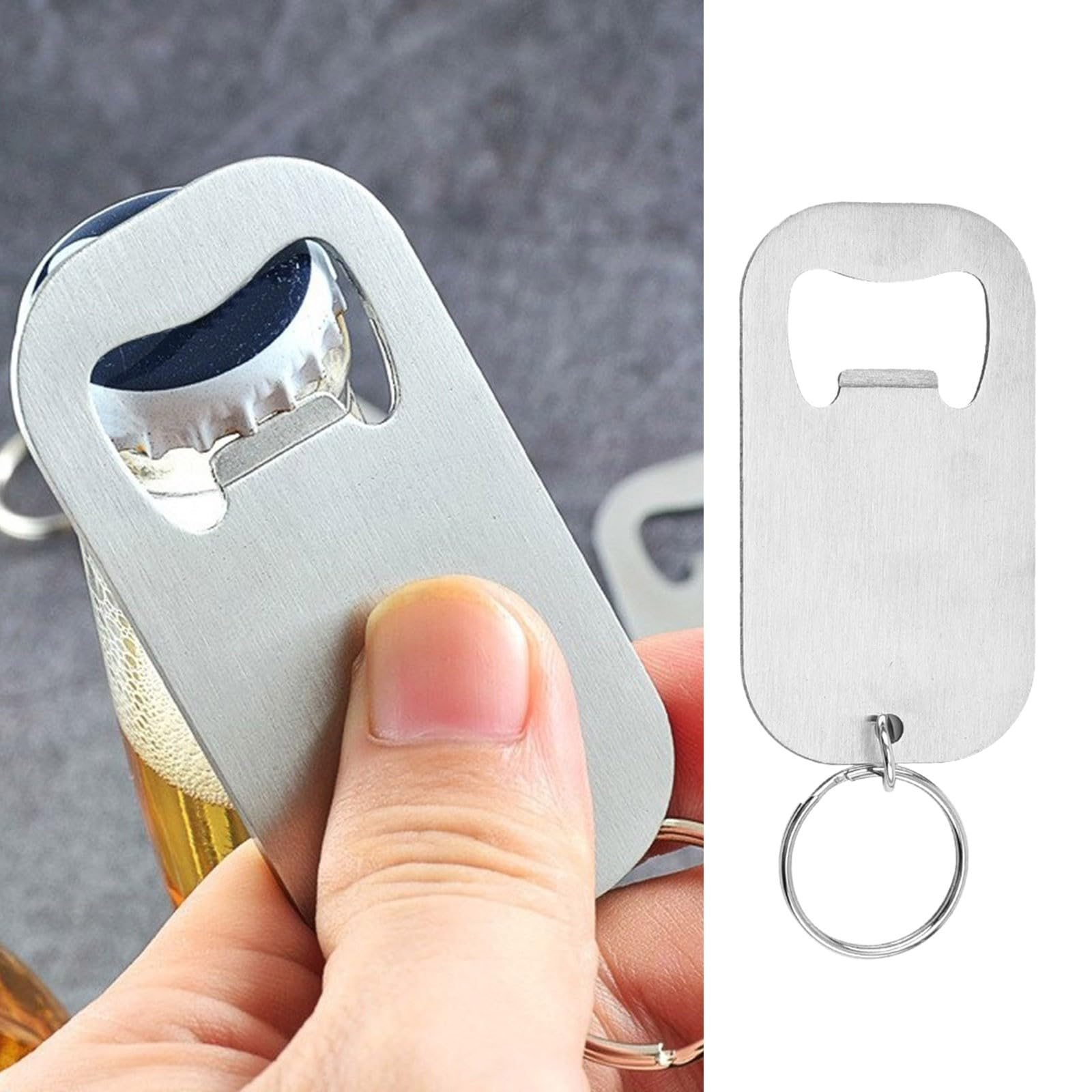 Lot De 2 Tire-bouchons En Acier Inoxydable - Porte-clés - Décapsuleur - Bière - B - 7 Cm X 3,8 Cm