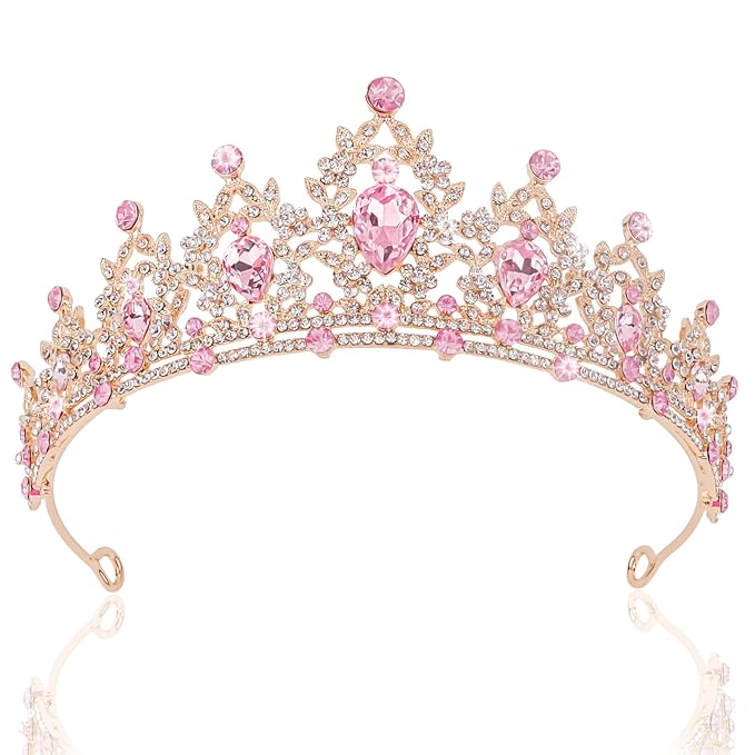 Amazon.com: CIEHER Pink Crown Crystal Tiaras for Women Princess Crown ...
