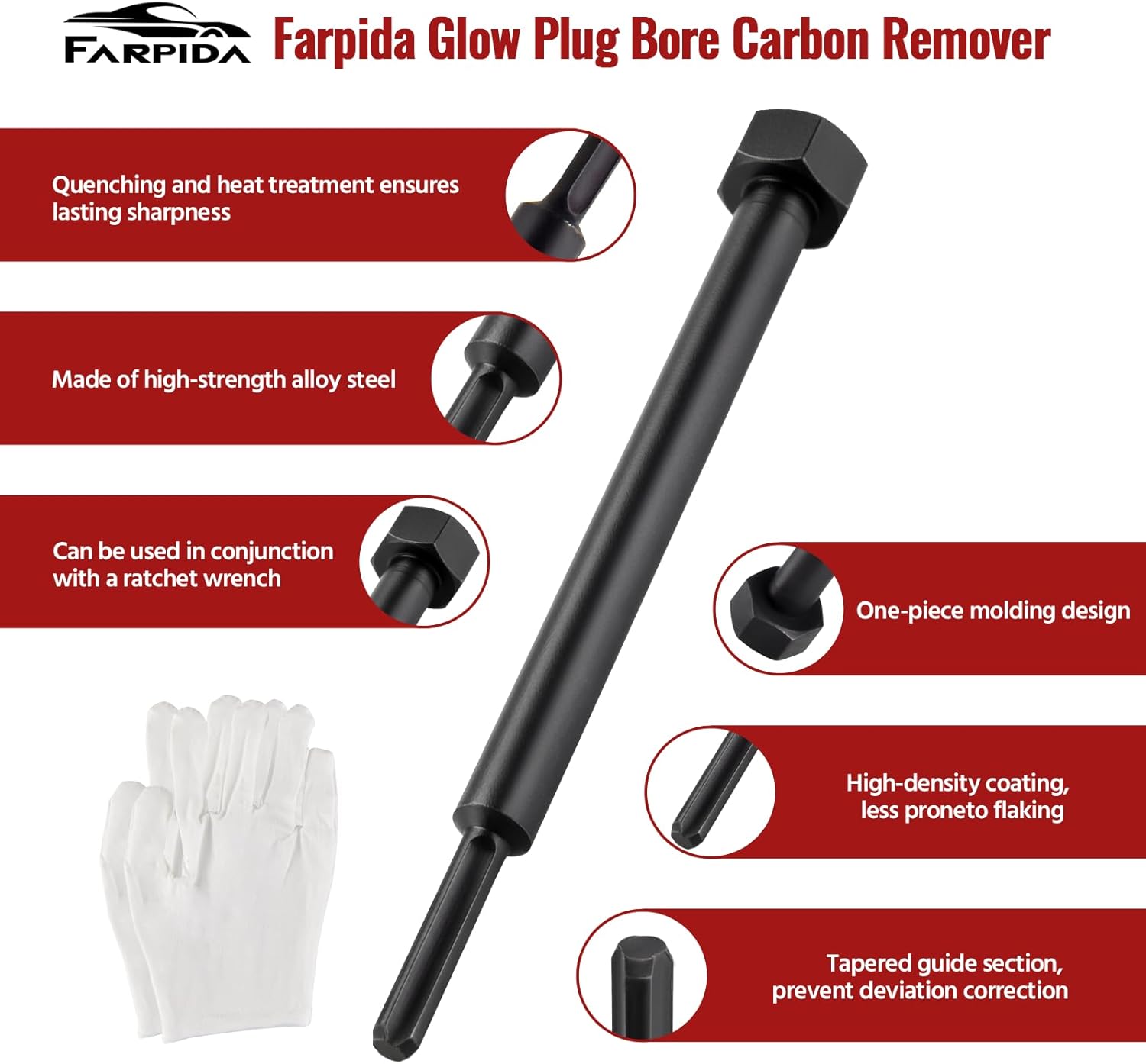 GM-52074 EN-52074 Glow Plug Bore Reamer Fit for Duramax 6.6L 3.0L 2.8L Engines, l5p Glow Plug Reamer Replacement for Glow Plug Reaming Tool