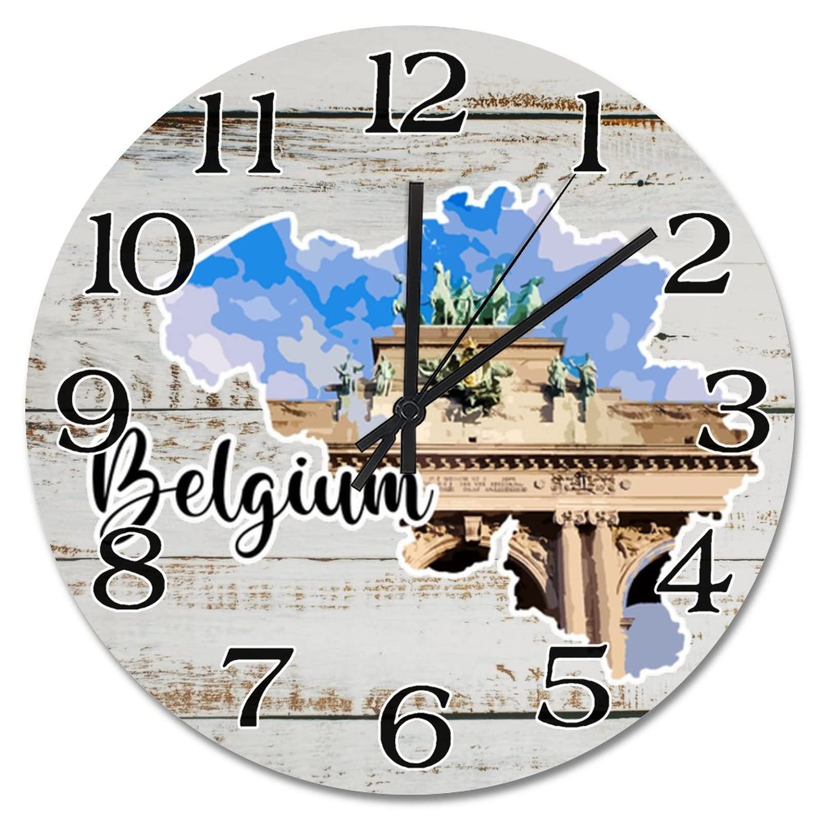 Horloge murale silencieuse pour chambre et salon au design belge