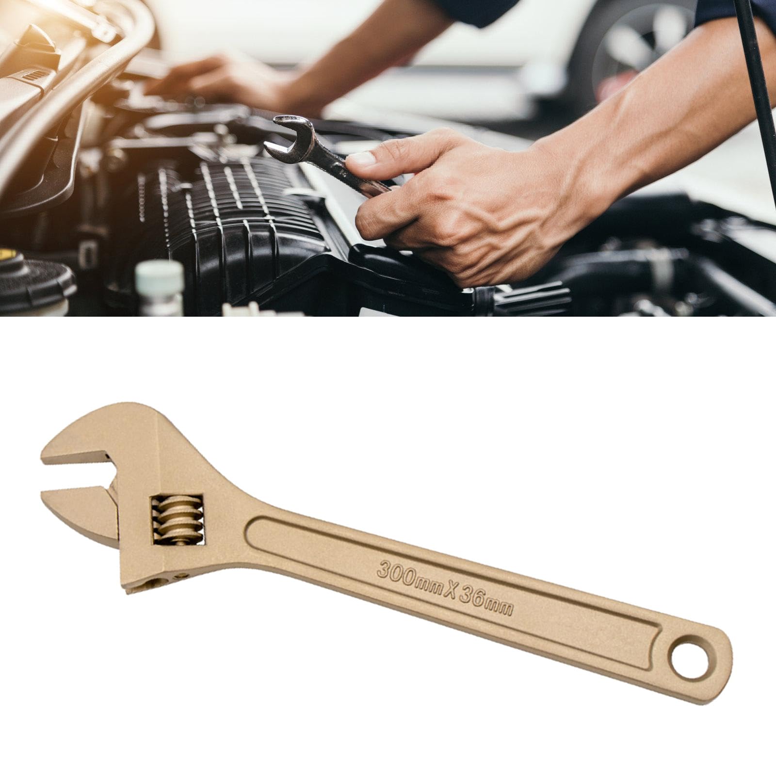 Llave inglesa de bronce de aluminio, herramienta de durabilidad con boca ancha de 10 – 35 mm, mantenimiento para uso en áreas peligrosas, anticorrosión, mano industrial