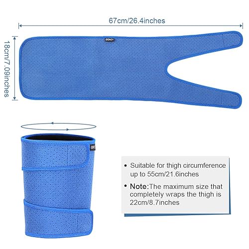 Miniatura 5 de Health Gear - Manga de compresión para muslos, soporte para muslos con material antideslizante para quad, ingle, inflamación, hinchazón, moretones,