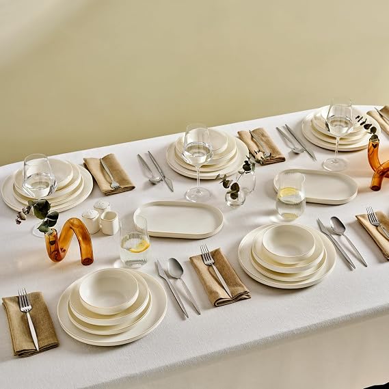 Karaca Stream Bone Sirius 53 Pieces Dinner Set for 12 Persons Gold