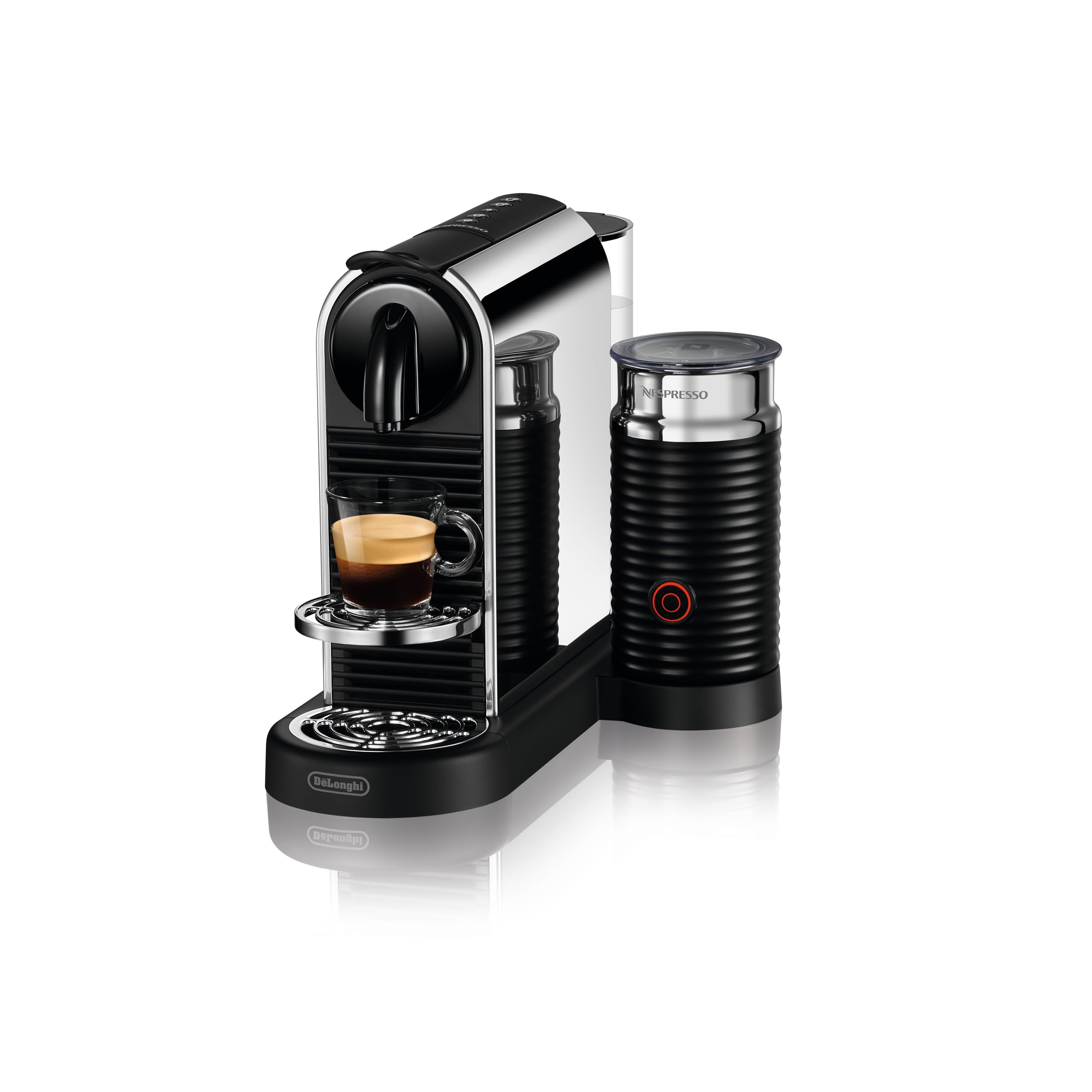 De'Longhi Nespresso CitiZ Platinum & Milk EN330.M, macchina da caffè, macchina per capsule caffè, pressione 19 bar, schiuma per latte calda e fredda con Aeroccino3 incluso, 1260 W, nero