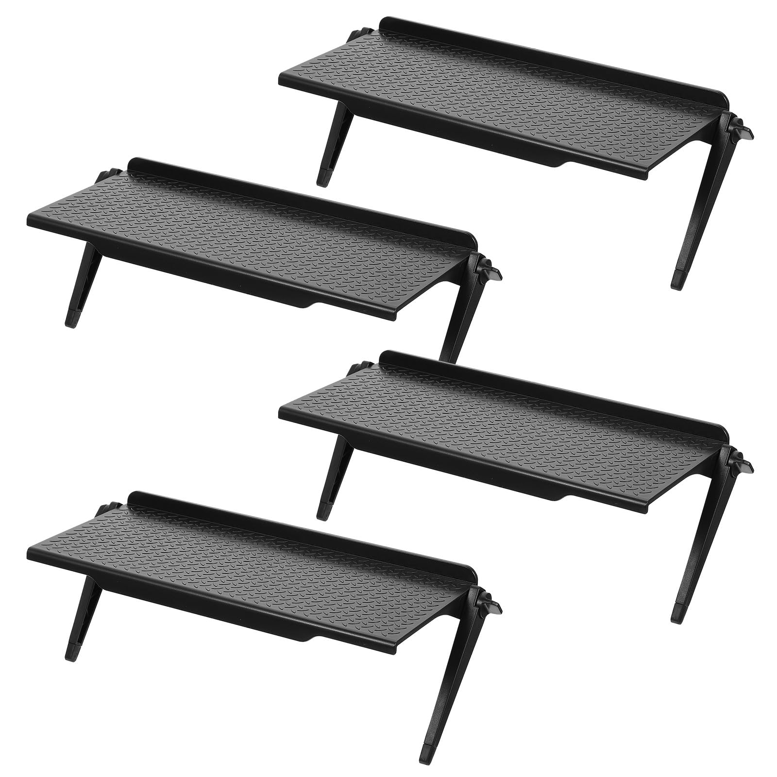 Lurrose 4 pezzi Mensola TV in plastica ampia piattaforma regolabile supporto monitor senza foratura | Supporto router per console di videogiochi per riporre dispositivi audio video e multimediali